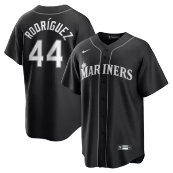 Men's Seattle Mariners Julio Rodríguez Nike Black Lights Out Replica Player Jersey Men's Seattle Mariners Julio Rodríguez Nike Black Lights Out Replica Player Jersey