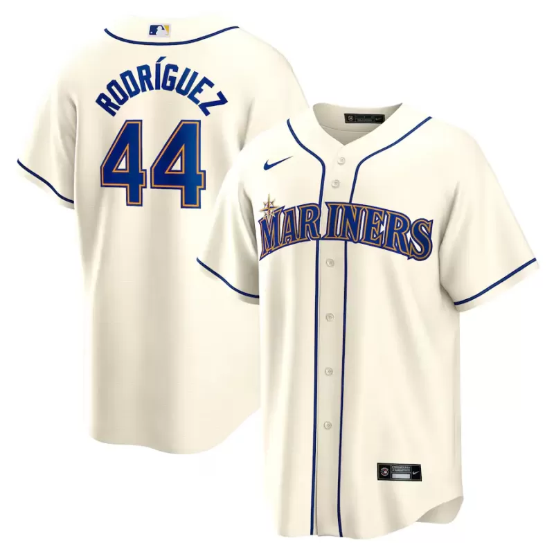 Men's Seattle Mariners Julio Rodríguez Nike Cream Alternate 2 Replica Jersey Men's Seattle Mariners Julio Rodríguez Nike Cream Alternate 2 Replica Jersey