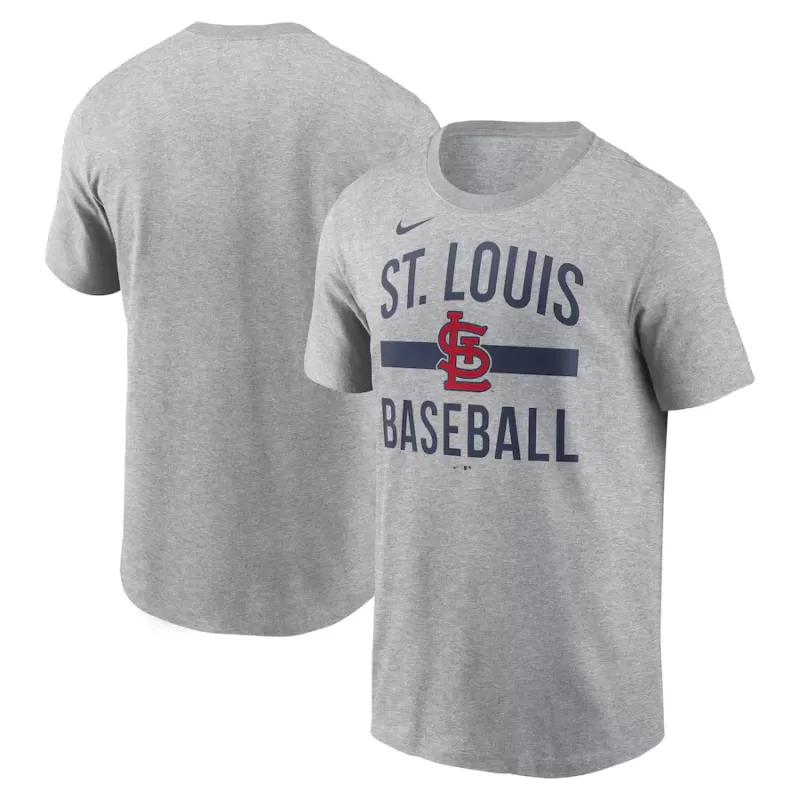 Men's St. Louis Cardinals Nike Heather Gray Arched T-Shirt Men's St. Louis Cardinals Nike Heather Gray Arched T-Shirt