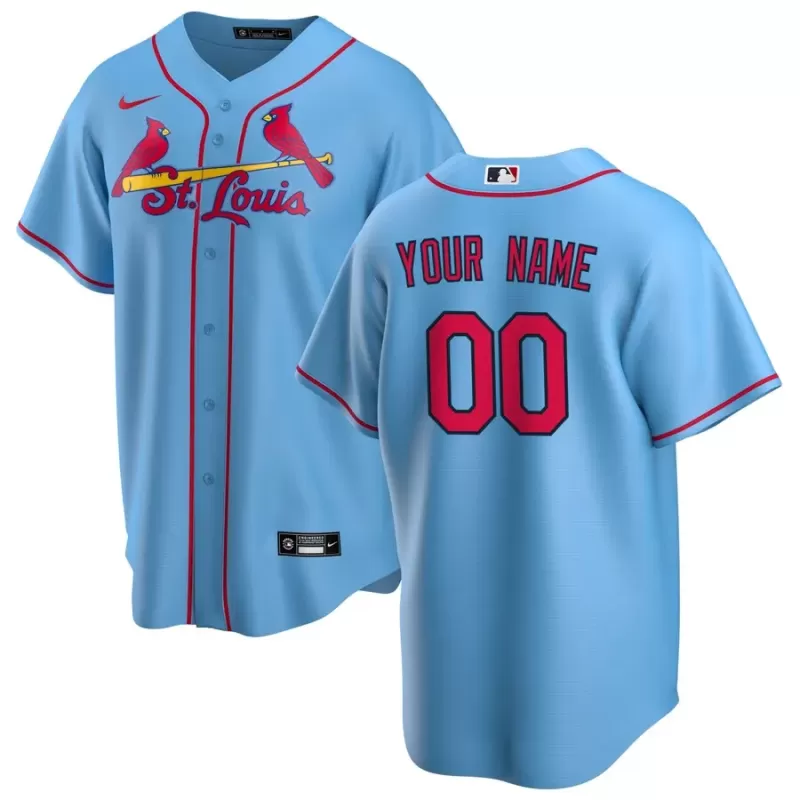 Men's St. Louis Cardinals Nike Light Blue Alternate Replica Custom Jersey Men's St. Louis Cardinals Nike Light Blue Alternate Replica Custom Jersey