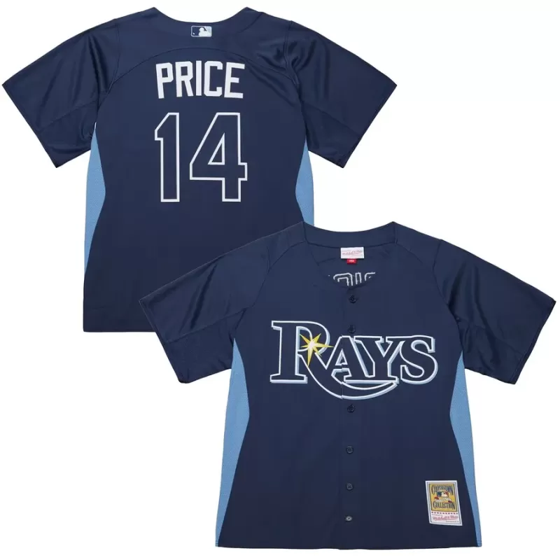 Men's Tampa Bay Rays David Price Mitchell & Ness Blue Authentic Batting Practice Jersey Men's Tampa Bay Rays David Price Mitchell & Ness Blue Authentic Batting Practice Jersey