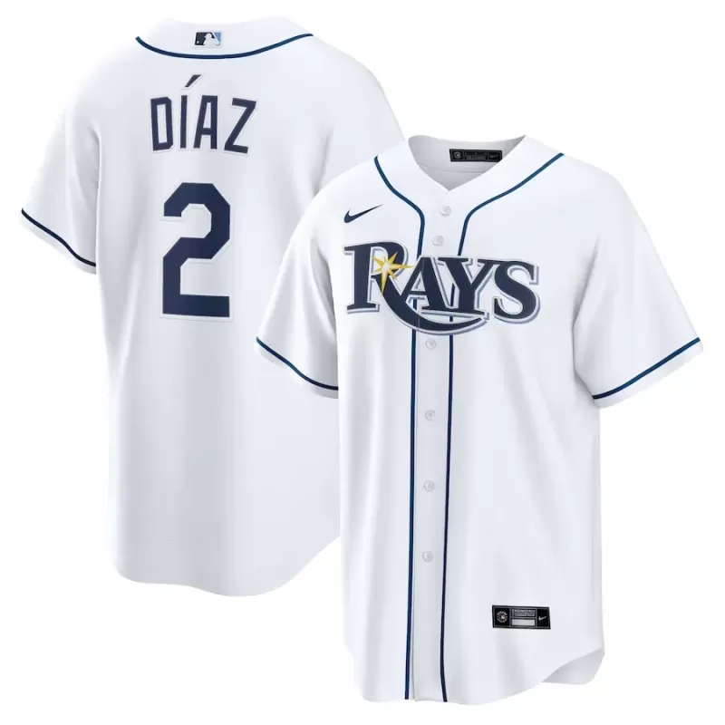 Men's Tampa Bay Rays Yandy Díaz Nike White Home Replica Jersey Men's Tampa Bay Rays Yandy Díaz Nike White Home Replica Jersey