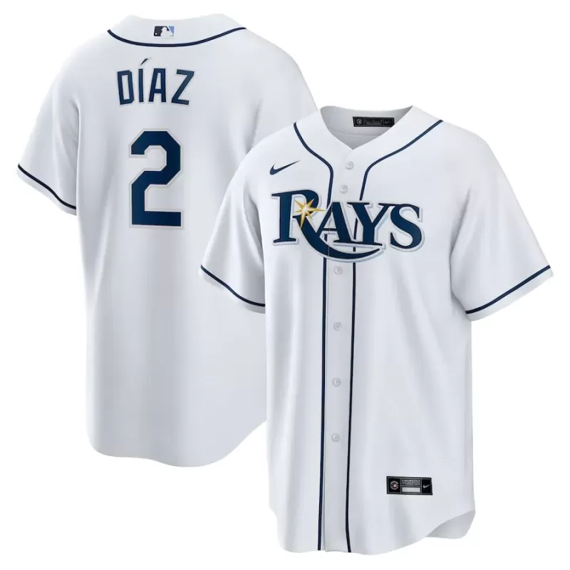 Men's Tampa Bay Rays Yandy Díaz Nike White Home Replica Player Jersey Men's Tampa Bay Rays Yandy Díaz Nike White Home Replica Player Jersey