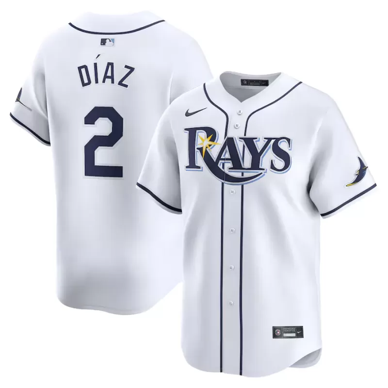 Men's Tampa Bay Rays Yandy Diaz Nike White Home Limited Player Jersey Men's Tampa Bay Rays Yandy Diaz Nike White Home Limited Player Jersey