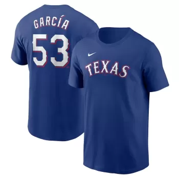 Men's Texas Rangers Adolis García Nike Royal Fuse Name & Number T-Shirt Men's Texas Rangers Adolis García Nike Royal Fuse Name & Number T-Shirt