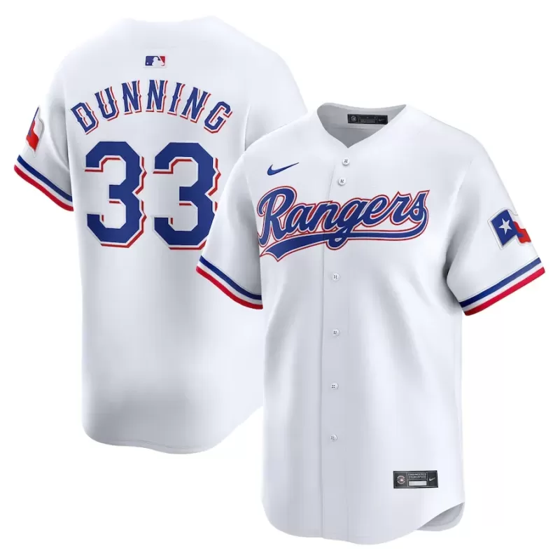 Men's Texas Rangers Dane Dunning Nike White Home Limited Player Jersey Men's Texas Rangers Dane Dunning Nike White Home Limited Player Jersey