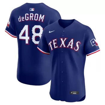Men's Texas Rangers Jacob deGrom Nike Royal Alternate 2 Elite Jersey