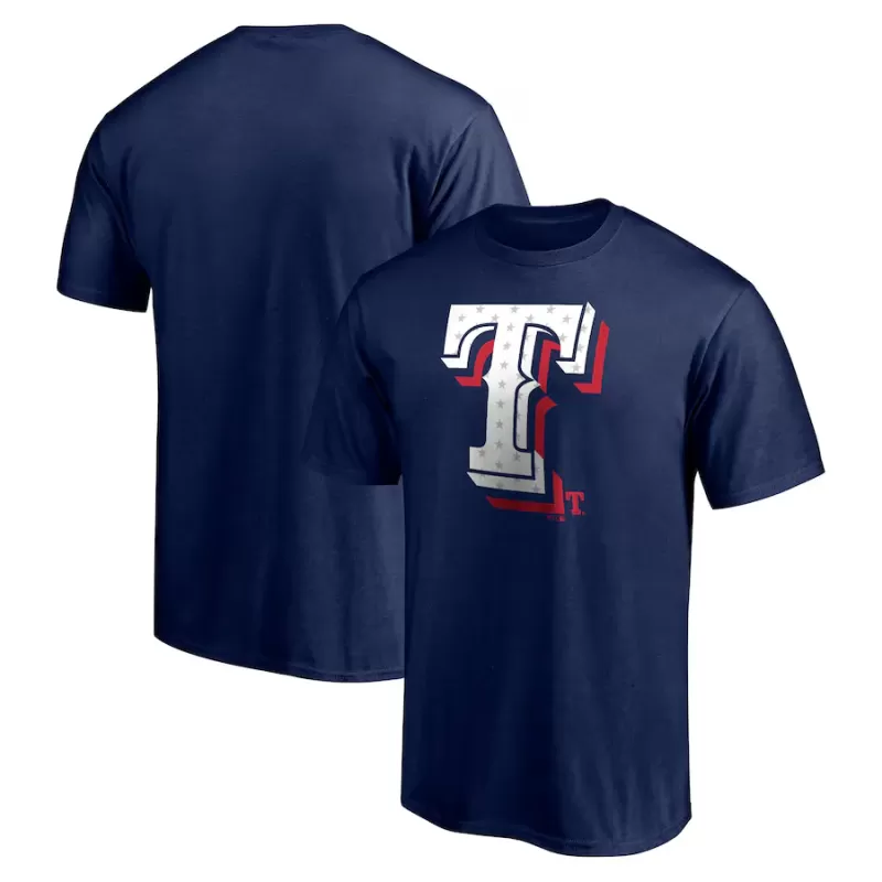 Men's Texas Rangers Navy Red White and Team T-Shirt Men's Texas Rangers Navy Red White and Team T-Shirt
