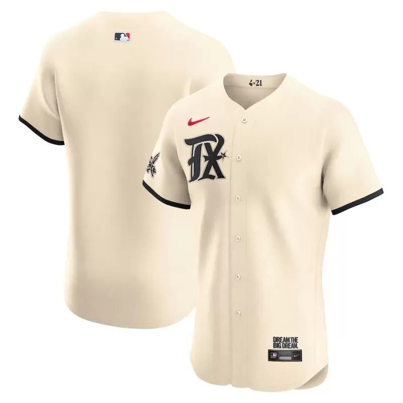 Men's Texas Rangers Nike Cream City Connect Elite Jersey Men's Texas Rangers Nike Cream City Connect Elite Jersey