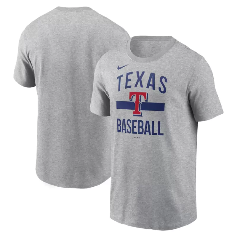 Men's Texas Rangers Nike Heather Gray Arched T-Shirt Men's Texas Rangers Nike Heather Gray Arched T-Shirt