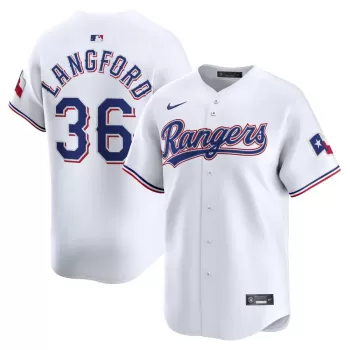 Men's Texas Rangers Wyatt Langford Nike White Home Limited Jersey