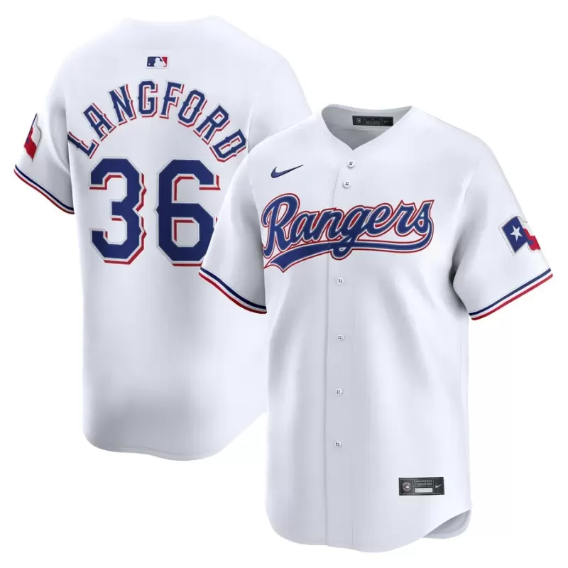 Men's Texas Rangers Wyatt Langford Nike White Home Limited Jersey