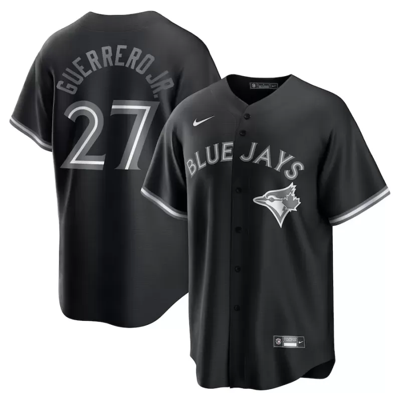 Men's Toronto Blue Jays Vladimir Guerrero Jr. Nike Black Lights Out Replica Player Jersey