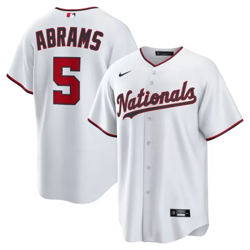 Men's Washington Nationals CJ Abrams Nike White Home Replica Jersey Men's Washington Nationals CJ Abrams Nike White Home Replica Jersey