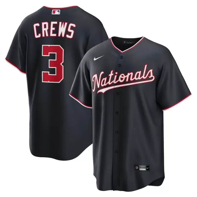 Men's Washington Nationals Dylan Crews Nike Navy Alternate Replica Jersey Men's Washington Nationals Dylan Crews Nike Navy Alternate Replica Jersey