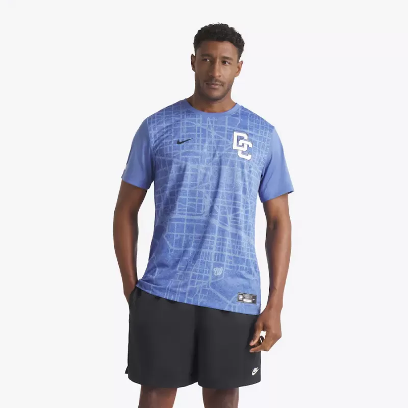 Men's Washington Nationals Nike Blue 2025 City Connect Authentic Collection Velocity Performance T-Shirt
