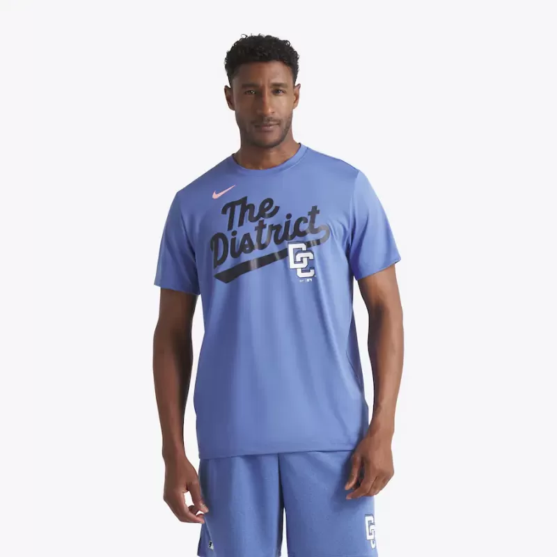 Men's Washington Nationals Nike Blue 2025 City Connect Fuse Script Team Phrase Performance T-Shirt Men's Washington Nationals Nike Blue 2025 City Connect Fuse Script Team Phrase Performance T-Shirt