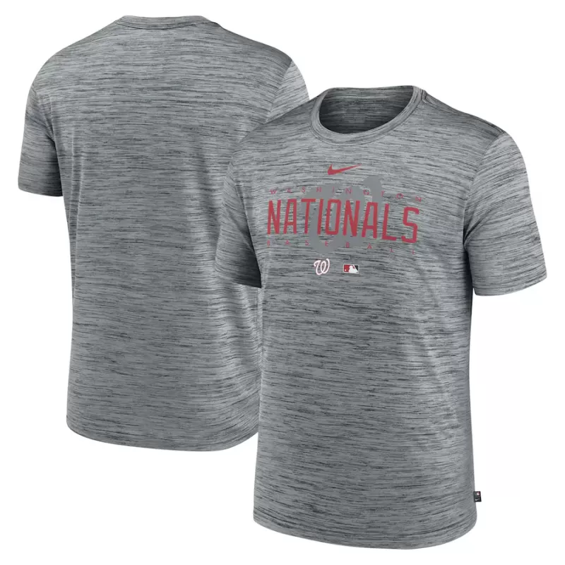 Men's Washington Nationals Nike Heather Gray Authentic Collection Velocity Performance Practice T-Shirt Men's Washington Nationals Nike Heather Gray Authentic Collection Velocity Performance Practice T-Shirt