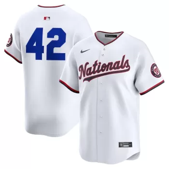 Men's Washington Nationals Nike White Home 2025 Jackie Robinson Day Limited Jersey Men's Washington Nationals Nike White Home 2025 Jackie Robinson Day Limited Jersey
