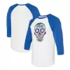 Unisex Chicago Cubs Tiny Turnip White/Royal Sugar Skull 3/4-Sleeve Raglan T-Shirt