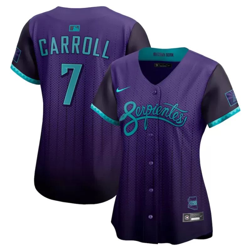 Women's Arizona Diamondbacks Corbin Carroll Nike Purple 2025 City Connect Limited Player Jersey Women's Arizona Diamondbacks Corbin Carroll Nike Purple 2025 City Connect Limited Player Jersey
