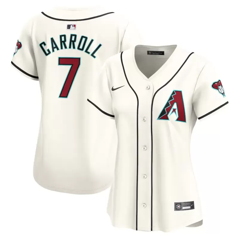 Women's Arizona Diamondbacks Corbin Carroll Nike White Home Limited Player Jersey Women's Arizona Diamondbacks Corbin Carroll Nike White Home Limited Player Jersey