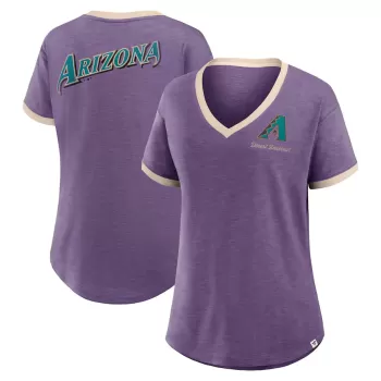 Women's Arizona Diamondbacks Fanatics Purple Binge Worthy Stadium Slub V-Neck T-Shirt