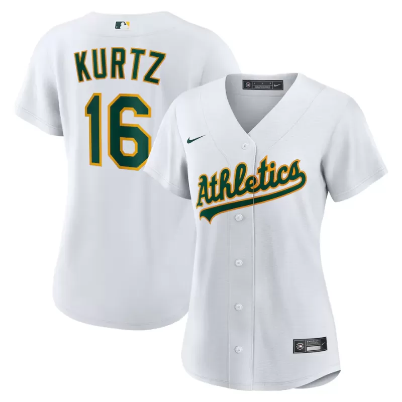 Women's Athletics Nick Kurtz Nike White Home Replica Player Jersey Women's Athletics Nick Kurtz Nike White Home Replica Player Jersey