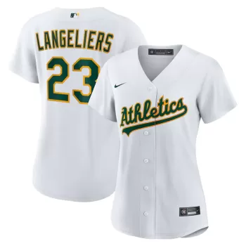 Women's Athletics Shea Langeliers Nike White Home Replica Jersey Women's Athletics Shea Langeliers Nike White Home Replica Jersey