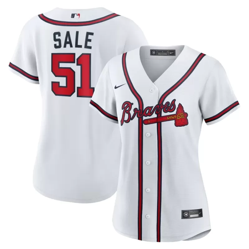 Women's Atlanta Braves Chris Sale Nike White Home Replica Jersey Women's Atlanta Braves Chris Sale Nike White Home Replica Jersey