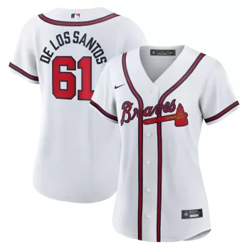 Women's Atlanta Braves Enyel De Los Santos Nike White Home Replica Jersey Women's Atlanta Braves Enyel De Los Santos Nike White Home Replica Jersey