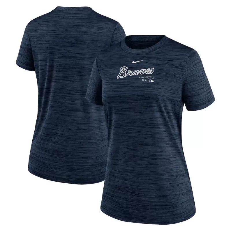 Women's Atlanta Braves Nike Navy Authentic Collection Velocity Performance T-Shirt