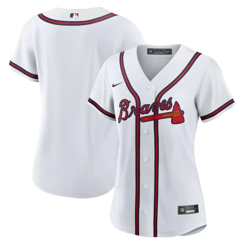Women's Atlanta Braves Nike White Home Replica Team Jersey Women's Atlanta Braves Nike White Home Replica Team Jersey
