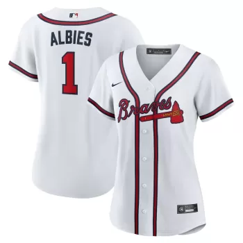 Women's Atlanta Braves Ozzie Albies Nike White Home Replica Jersey Women's Atlanta Braves Ozzie Albies Nike White Home Replica Jersey
