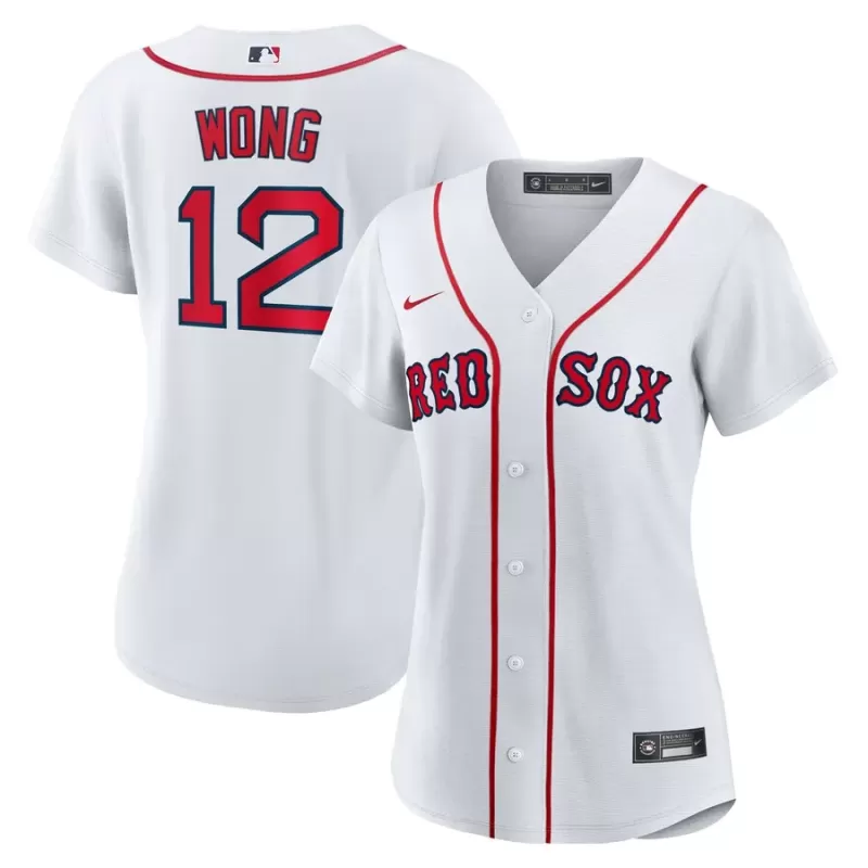Women's Boston Red Sox Connor Wong Nike White Home Replica Jersey Women's Boston Red Sox Connor Wong Nike White Home Replica Jersey