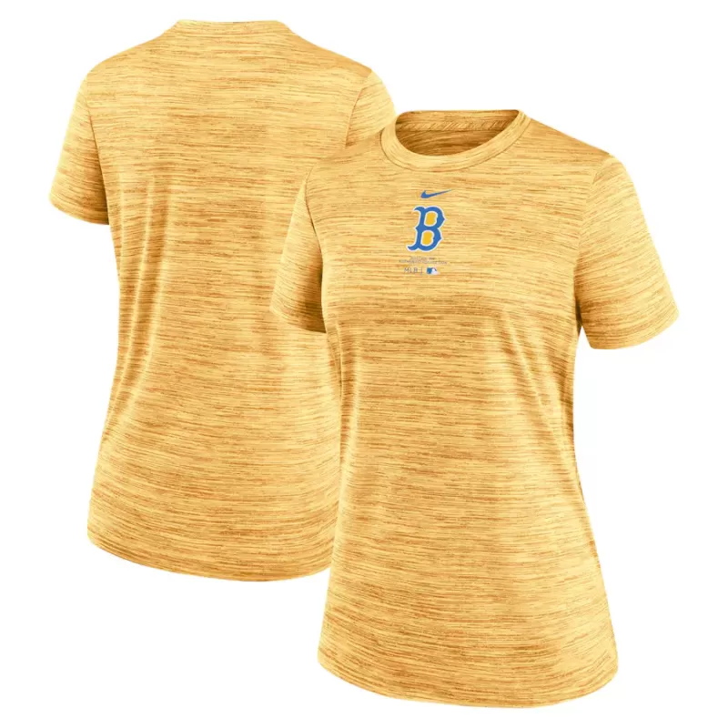Women's Boston Red Sox Nike Gold City Connect Practice Velocity T-Shirt Women's Boston Red Sox Nike Gold City Connect Practice Velocity T-Shirt
