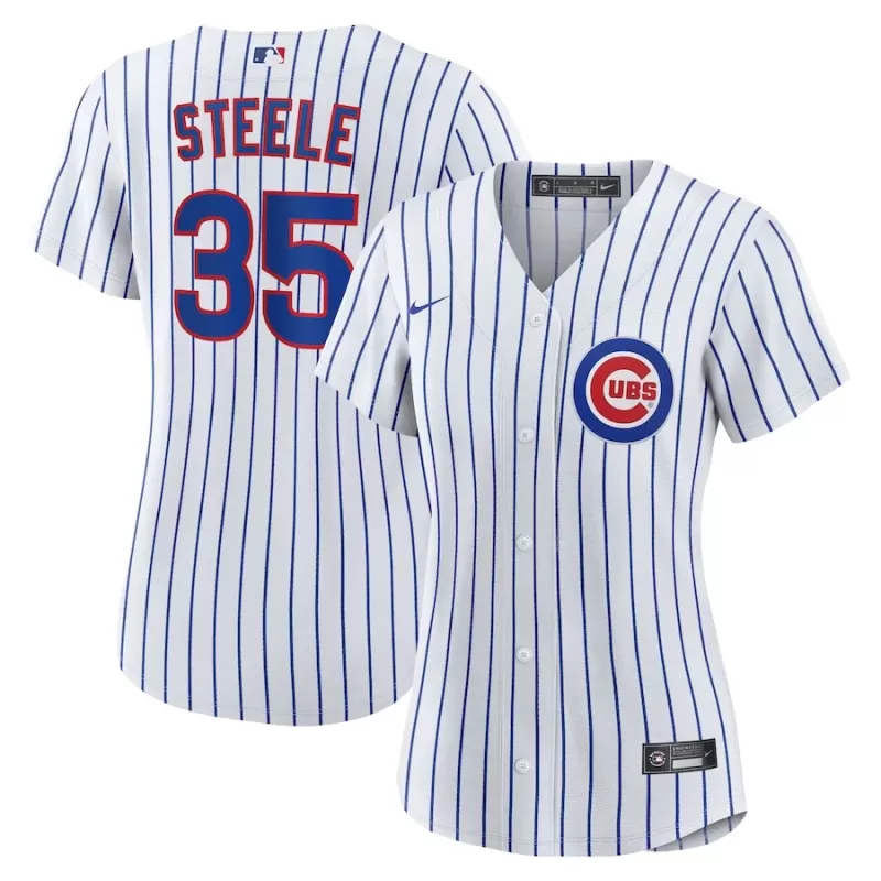 Women's Chicago Cubs Justin Steele Nike White Home Replica Jersey Women's Chicago Cubs Justin Steele Nike White Home Replica Jersey