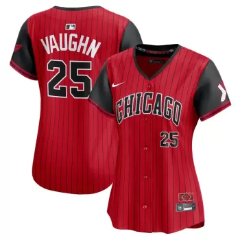 Women's Chicago White Sox Andrew Vaughn Nike Red/Black 2025 City Connect Limited Player Jersey Women's Chicago White Sox Andrew Vaughn Nike Red/Black 2025 City Connect Limited Player Jersey