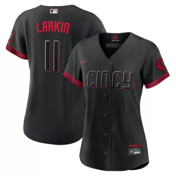 Women's Cincinnati Reds Barry Larkin Nike Black City Connect Replica Player Jersey Women's Cincinnati Reds Barry Larkin Nike Black City Connect Replica Player Jersey