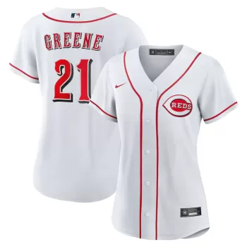 Women's Cincinnati Reds Hunter Greene Nike White Home Replica Jersey Women's Cincinnati Reds Hunter Greene Nike White Home Replica Jersey