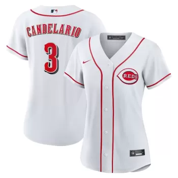 Women's Cincinnati Reds Jeimer Candelario Nike White Home Replica Jersey Women's Cincinnati Reds Jeimer Candelario Nike White Home Replica Jersey