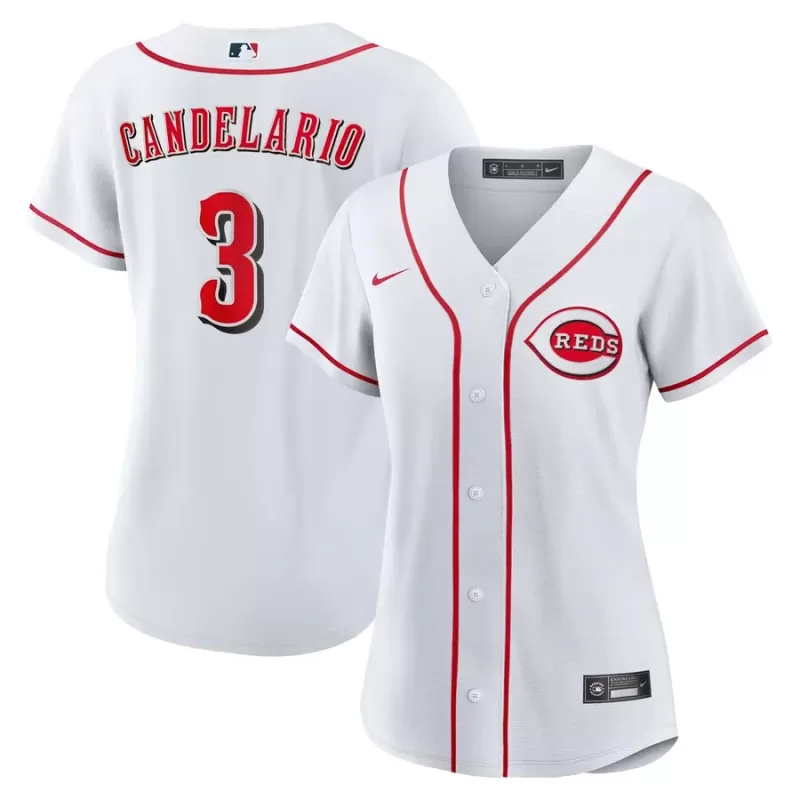 Women's Cincinnati Reds Jeimer Candelario Nike White Home Replica Jersey Women's Cincinnati Reds Jeimer Candelario Nike White Home Replica Jersey