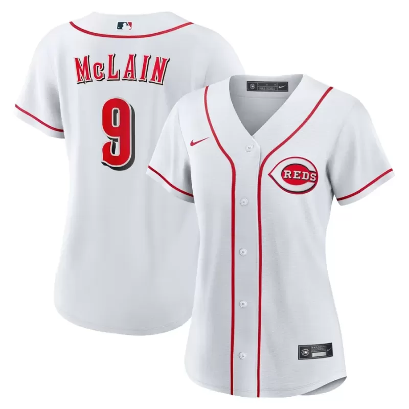 Women's Cincinnati Reds Matt McLain Nike White Home Replica Jersey Women's Cincinnati Reds Matt McLain Nike White Home Replica Jersey