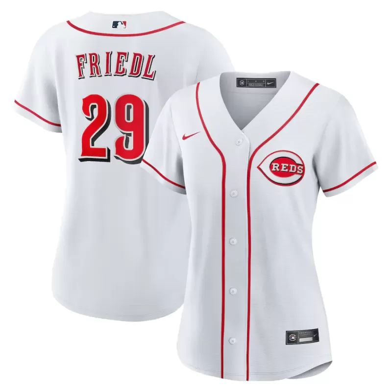 Women's Cincinnati Reds TJ Friedl Nike White Home Replica Jersey Women's Cincinnati Reds TJ Friedl Nike White Home Replica Jersey