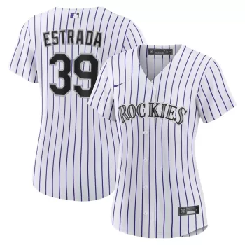 Women's Colorado Rockies Thairo Estrada Nike White Home Replica Jersey