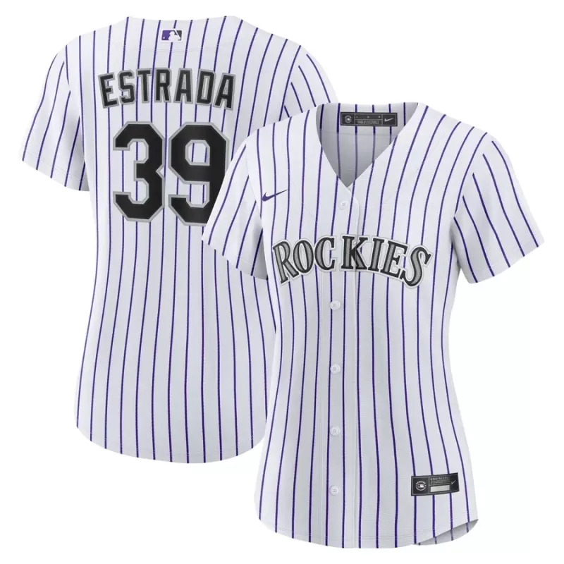 Women's Colorado Rockies Thairo Estrada Nike White Home Replica Jersey