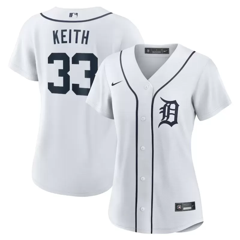 Women's Detroit Tigers Colt Keith Nike White Home Replica Jersey Women's Detroit Tigers Colt Keith Nike White Home Replica Jersey