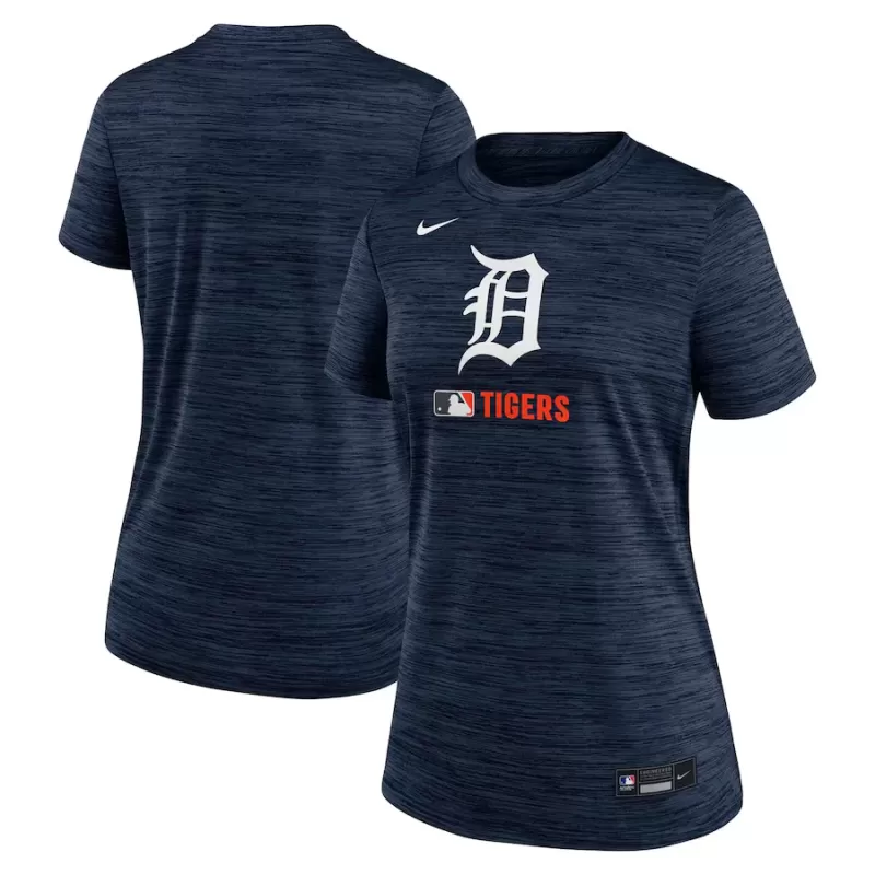 Women's Detroit Tigers Nike Navy Authentic Collection Velocity Performance T-Shirt Women's Detroit Tigers Nike Navy Authentic Collection Velocity Performance T-Shirt