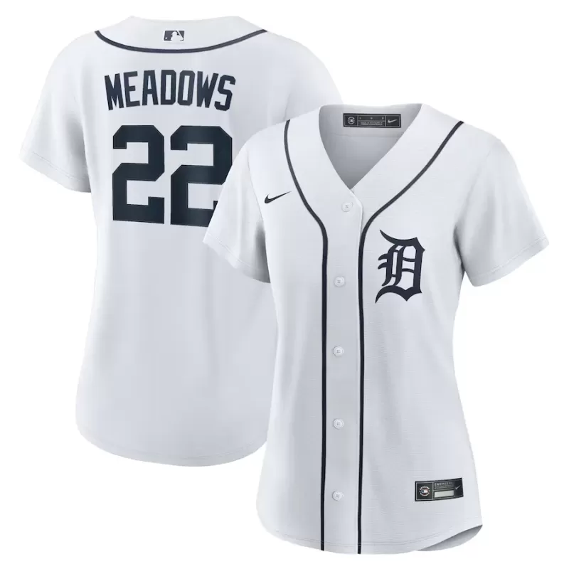 Women's Detroit Tigers Parker Meadows Nike White Home Replica Jersey Women's Detroit Tigers Parker Meadows Nike White Home Replica Jersey