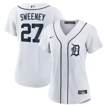 Women's Detroit Tigers Trey Sweeney Nike White Home Replica Jersey Women's Detroit Tigers Trey Sweeney Nike White Home Replica Jersey